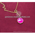 Designer Vermeil Pink Chalcedony Gemstone Long Chain Necklace For Women